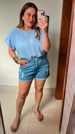 BLUSA COM MANGA CREPE