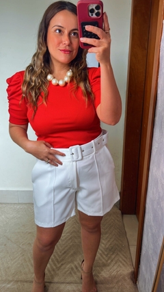 BLUSA CANELADA COM MANGA PRINCESA - loja online