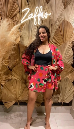 CONJUNTO KIMONO E SHORT SAIA na internet