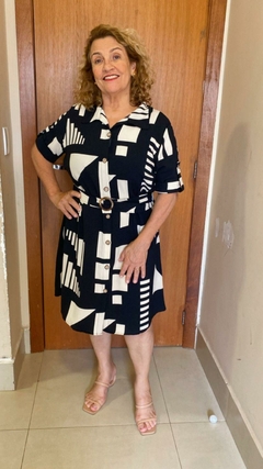 CHEMISE DE CREPE COM BOTÃO