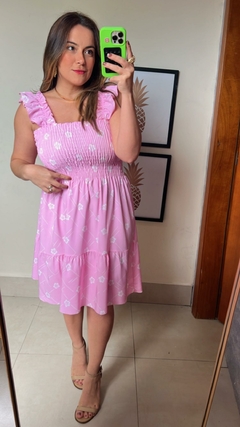 VESTIDO ESTAMPADO COM ALÇA CURTO - comprar online