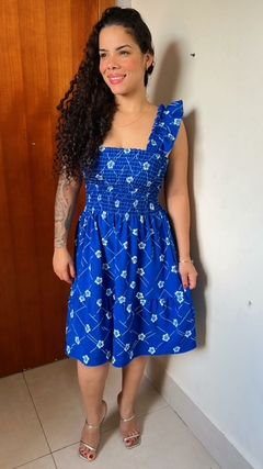 VESTIDO DE ALÇA ESTAMPADO ELASTEX