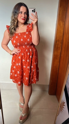VESTIDO DE ALÇA ESTAMPADO ELASTEX - loja online