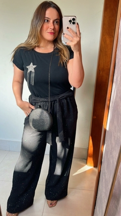 CALÇA PANTALONA COM AMARRAÇÃO - comprar online
