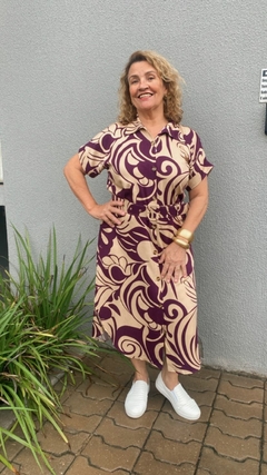 CHEMISE LONGUETE ESTAMPADO COM CINTO na internet