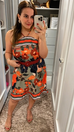 VESTIDO CURTO COM AMARRAÇÃO NAS COSTAS - loja online