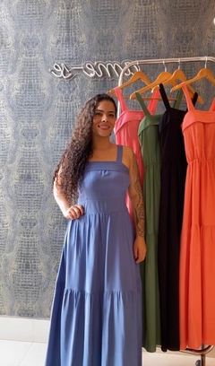 VESTIDO LONGO DE VISCOLINHO COM ALÇA LARGA - Zaffir