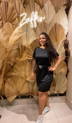 VESTIDO CURTO SUEDE COM CINTO