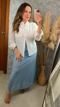 CAMISA MANGA LONGA LINHO CAMBRAIA COM BOLSO
