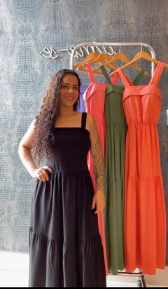 VESTIDO LONGO DE VISCOLINHO COM ALÇA LARGA na internet