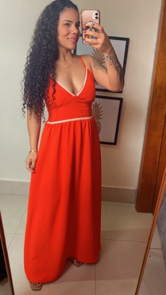 VESTIDO LONGO LISO COM ALÇA REGULAR - loja online