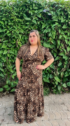 VESTIDO COM DECOTE TRANSPASSADO LONGO - comprar online