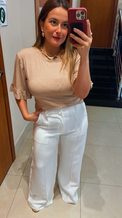BLUSA DE MALHA COM BABADO NA MANGA na internet
