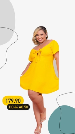 VESTIDO CREPE COM LAÇO NO DECOTE na internet