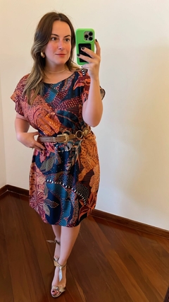 VESTIDO CURTO ESTAMPADO COM MANGA - Zaffir
