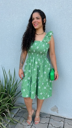 VESTIDO ESTAMPADO COM ALÇA CURTO - comprar online