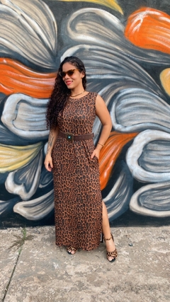 VESTIDO LONGO REGATA COM BOLSO E FENDA LATERAL na internet