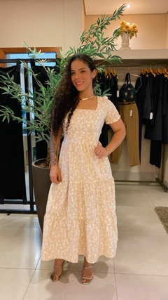 VESTIDO COM ESTAMPA DE FLOR E MANGA PRINCESA - Zaffir