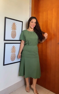 CONJUNTO DE SAIA E BLUSA COM NERVURA - comprar online