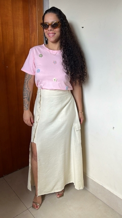 BLUSA COM APLICAÇÃO DE FLOR - Zaffir