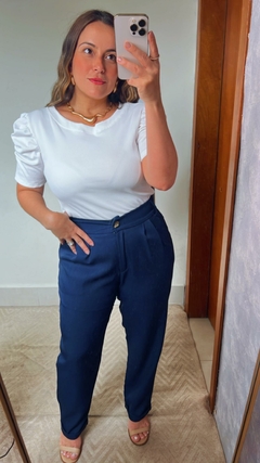 BLUSA CANELADA COM MANGA PRINCESA - comprar online