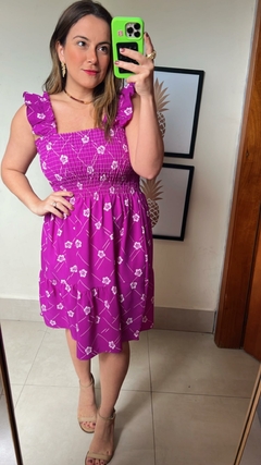 VESTIDO ESTAMPADO COM ALÇA CURTO na internet