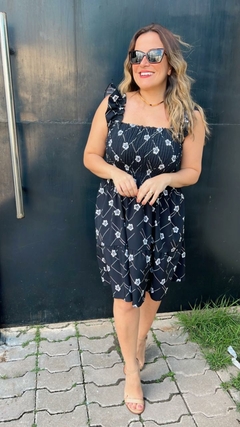 VESTIDO ESTAMPADO COM ALÇA CURTO