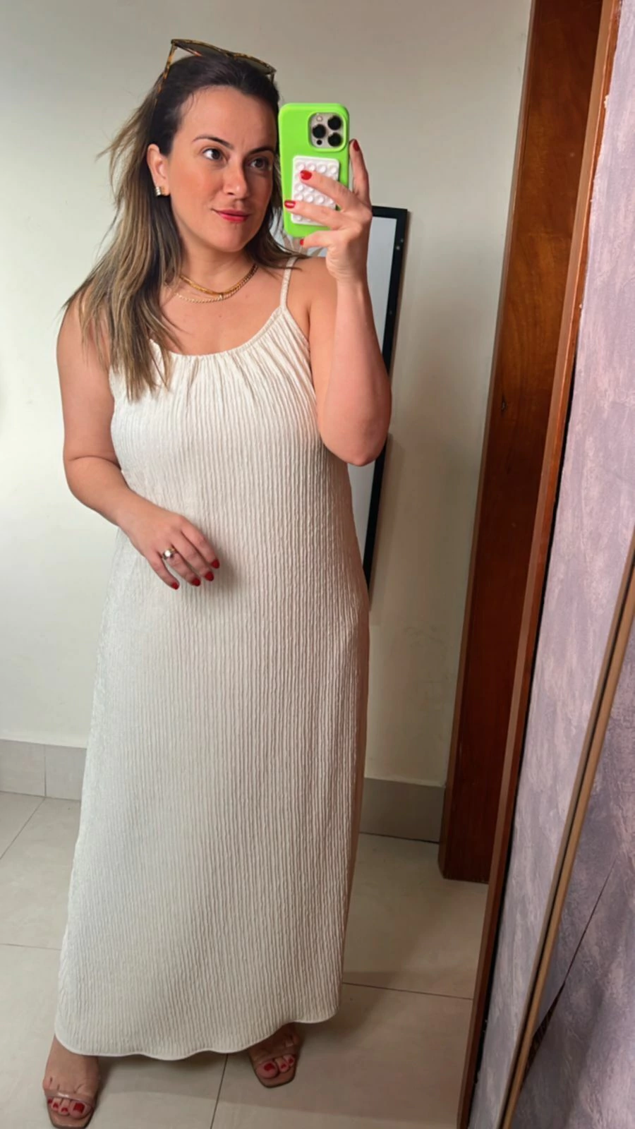 VESTIDO LUMA COM FITA DE AMARRAÇÃO ANARRUGA