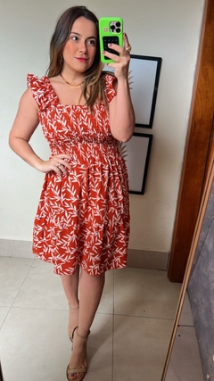 VESTIDO ESTAMPADO COM ALÇA CURTO - loja online