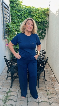 CONJUNTO MOLETINHO CALÇA E BLUSA COM BOLSO FAKE