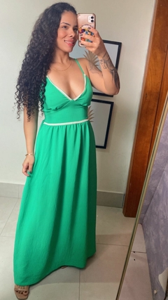 VESTIDO LONGO LISO COM ALÇA REGULAR