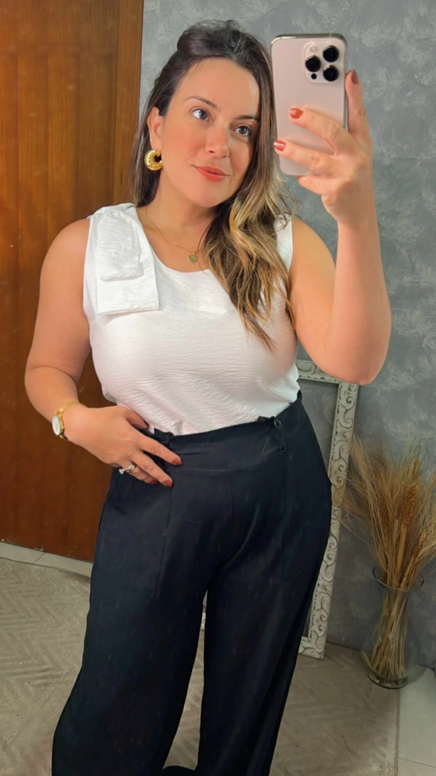 CALÇA VISCO LINHO COM BOLSO LATERAL