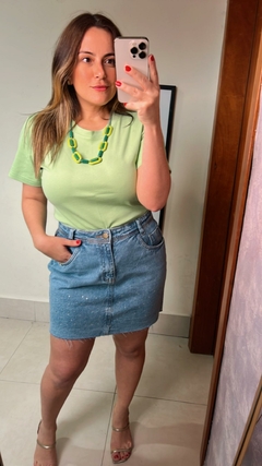 BLUSA LISA DE MANGA COM COLAR - comprar online
