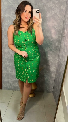 VESTIDO CURTO DE BOTÃO E ALCINHA - Zaffir