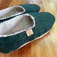 Pantufla Tejida Verde en internet