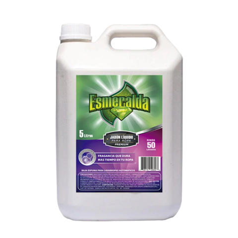 JABÓN LIQUIDO BAJA ESPUMA PREMIUM X 5 LTS ESMERALDA