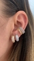 Brinco Argola 4 Filas de Cravejação Banhado a Ouro 18k e Rodio Branco - comprar online