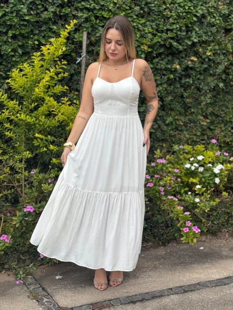 VESTIDO MIDI JULIA LISO - comprar online