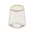 Conj 2 Copos Baixos de Cristal com Fio de Ouro Dourado whisky Taj 550ml - Wolff - ALYAH DECOR