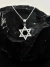 Conjunto Estrela de Davi Cravejado + Corrente Veneziana V12 Prata 925