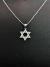 Conjunto Estrela de Davi Cravejado + Corrente Veneziana V12 Prata 925 - Santos Pratas