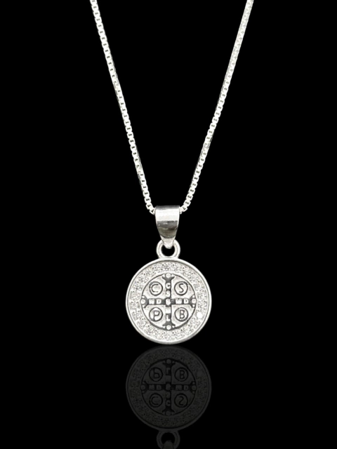 Conjunto ICE São Bento Cravejada e Veneziana Prata 925