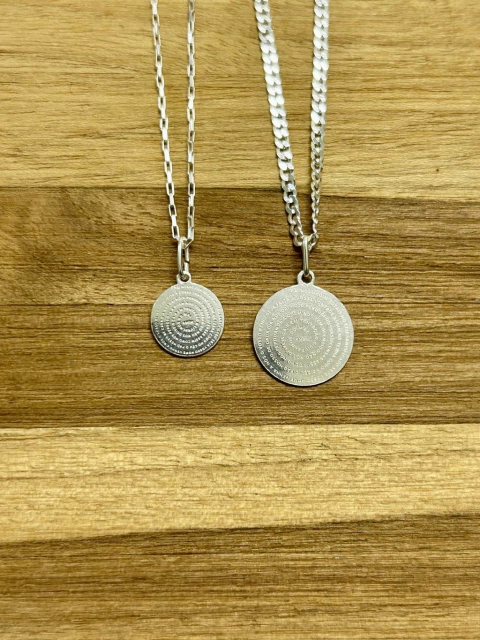 Pingente Medalhão Pai Nosso P ou M Prata 925