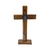 Crucifixo em Madeira para Mesa ou Parede com detalhes espelhados e com a medalha de São Bento - Nossa Fé | Artigos Religiosos 
