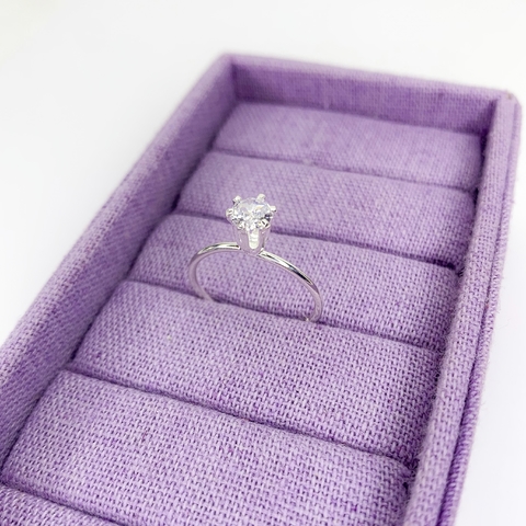 Anel Solitário Zircônia