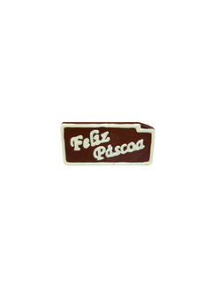 Placa Feliz Páscoa ao leite