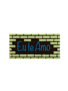 Placa Parede de Tijolos ao leite EU TE AMO