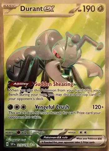 Durant Ex Full Art Rare 212/191 Surging Sparks