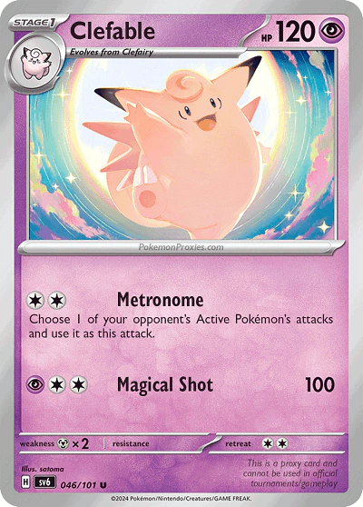 Carta Pokémon Clefable ESPAÑOL código 046/101 - TCG Pokémon