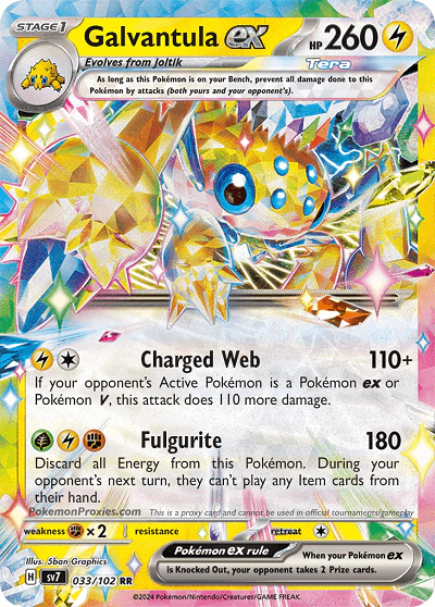 Carta Pokémon Galvantula ex idioma INGLES código 051/142 - JCC Pokémon